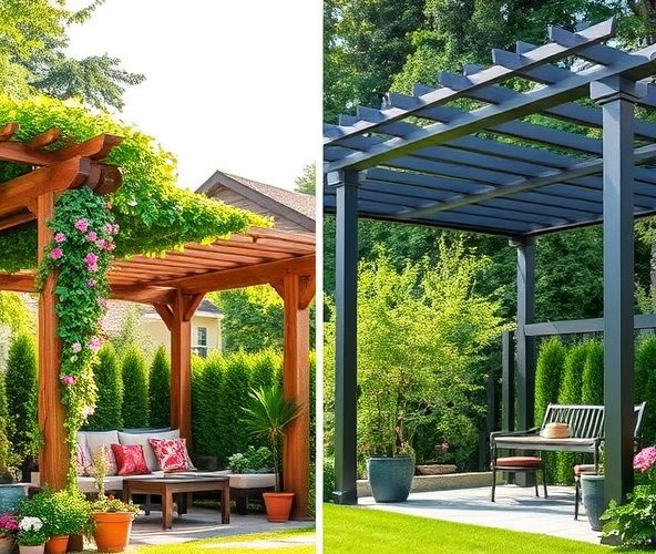 Jak wybrać między pergolą drewnianą a metalową? Kluczowe różnice i praktyczne porady dla każdego ogrodnika