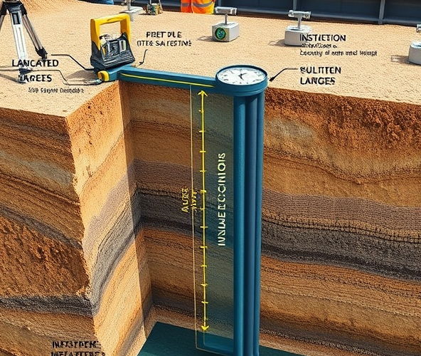 Jak zmierzyć ugięcie ścianki larsena w wykopie?