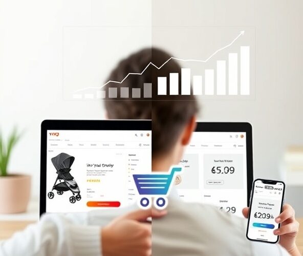 Jak testy A/B cen wpływają na sprzedaż wózka Yoyo w sklepie online?