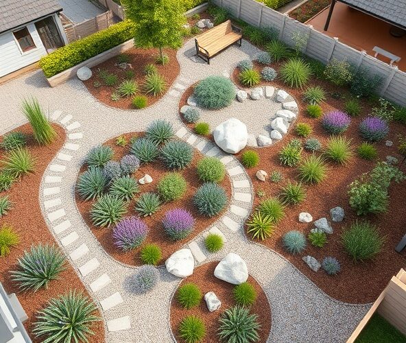 Jak zaprojektować ogród ok. 300 m² odporny na suszę w Błoniu?