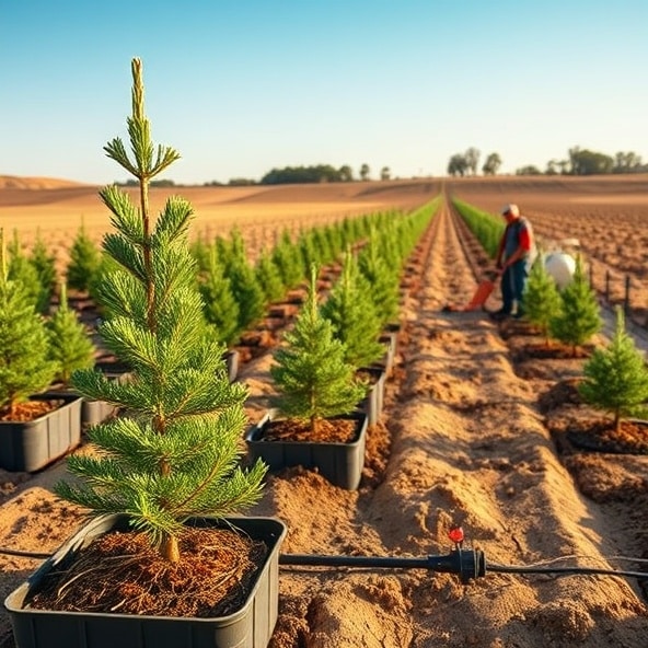 szkółka drzew iglastych