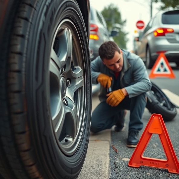 wybrzuszenie opony na bieżniku