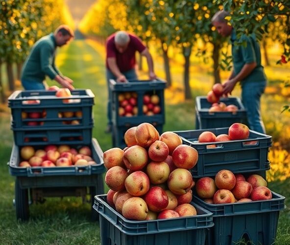 Czy skrzyniopalety plastikowe na jabłka zmniejszą straty w małym sadzie?