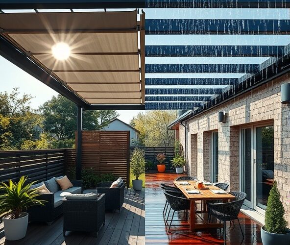 Jakie bezobsługowe zadaszenie tarasu w Piasecznie wybrać na silne słońce i deszcz?