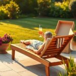 leżak ogrodowy drewniany